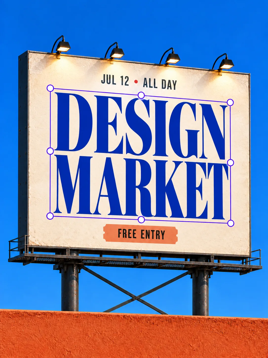 Marketing poster after AI image text editing, with seamless inpainting and live editable text layers (After)