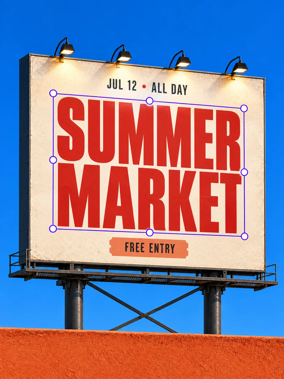Commercial marketing poster original, ready to edit text in image online (Before)